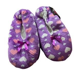 Wildflowers Purple Heart Slippers